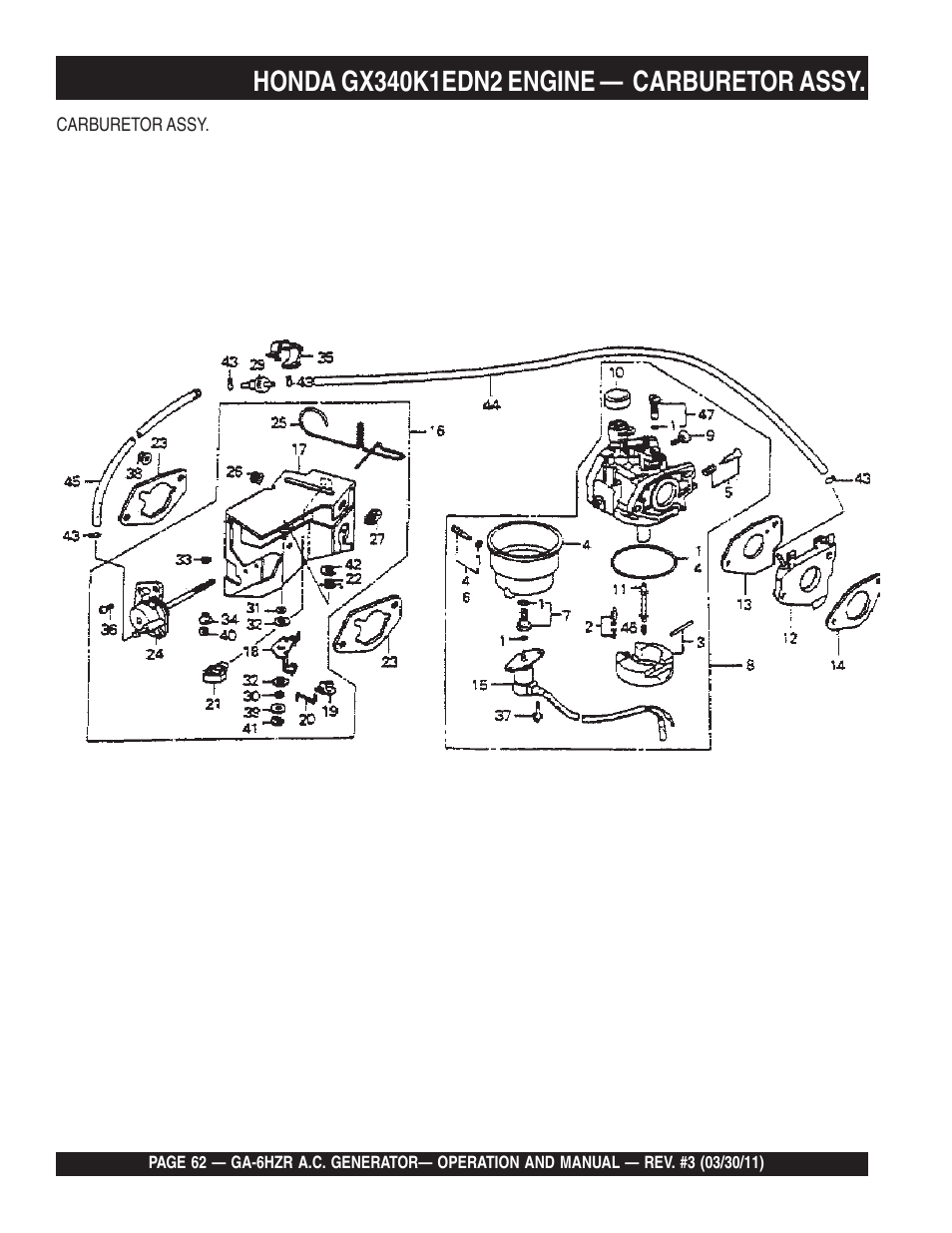 Multiquip GA6HZR User Manual | Page 62 / 70