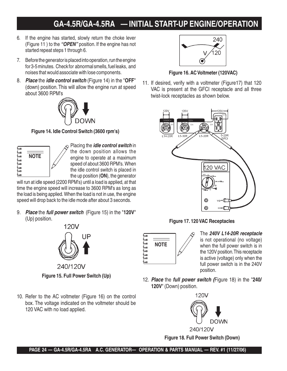 Multiquip Portable AC Generator GA4.5R User Manual | Page 24 / 68