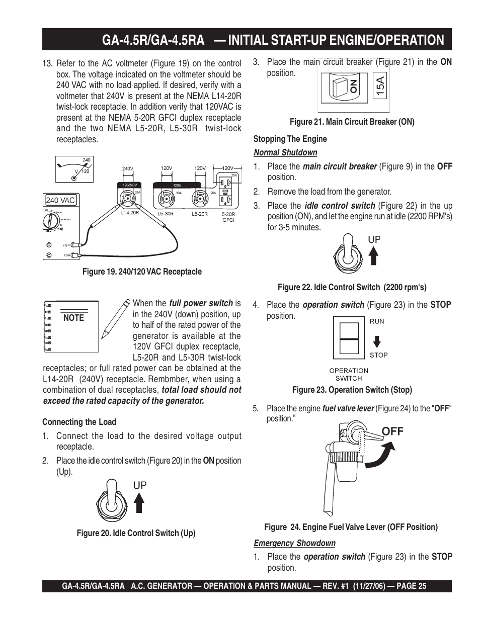 Multiquip Portable AC Generator GA4.5R User Manual | Page 25 / 68