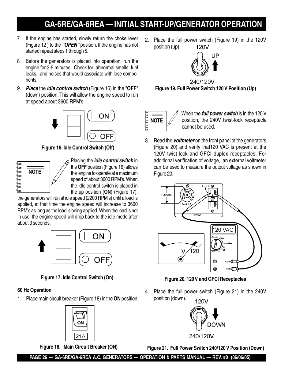 Multiquip Portable Generators GA-6RE User Manual | Page 26 / 76