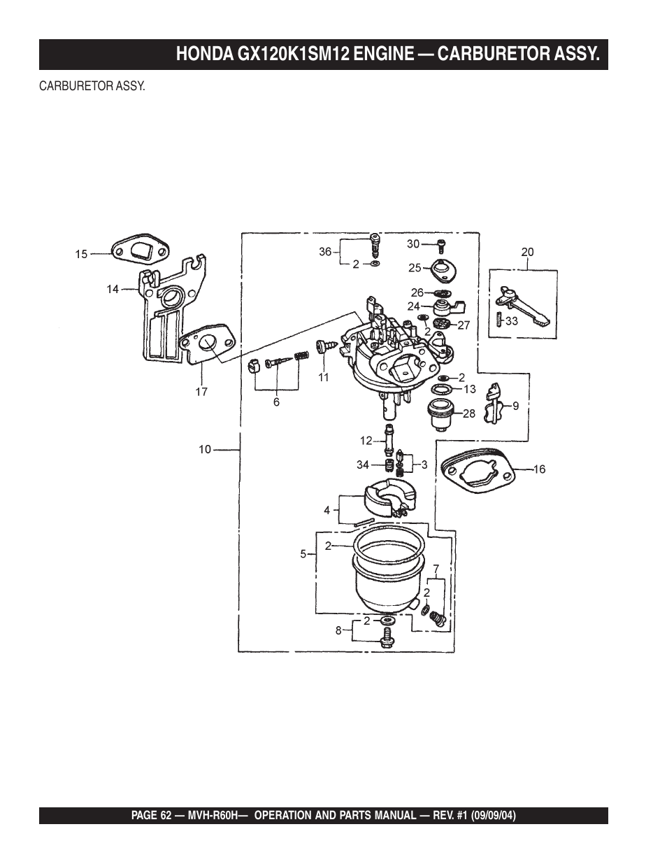 Multiquip Mikasa Reversable Plate Compator MVH-R60H User Manual | Page 62 / 80