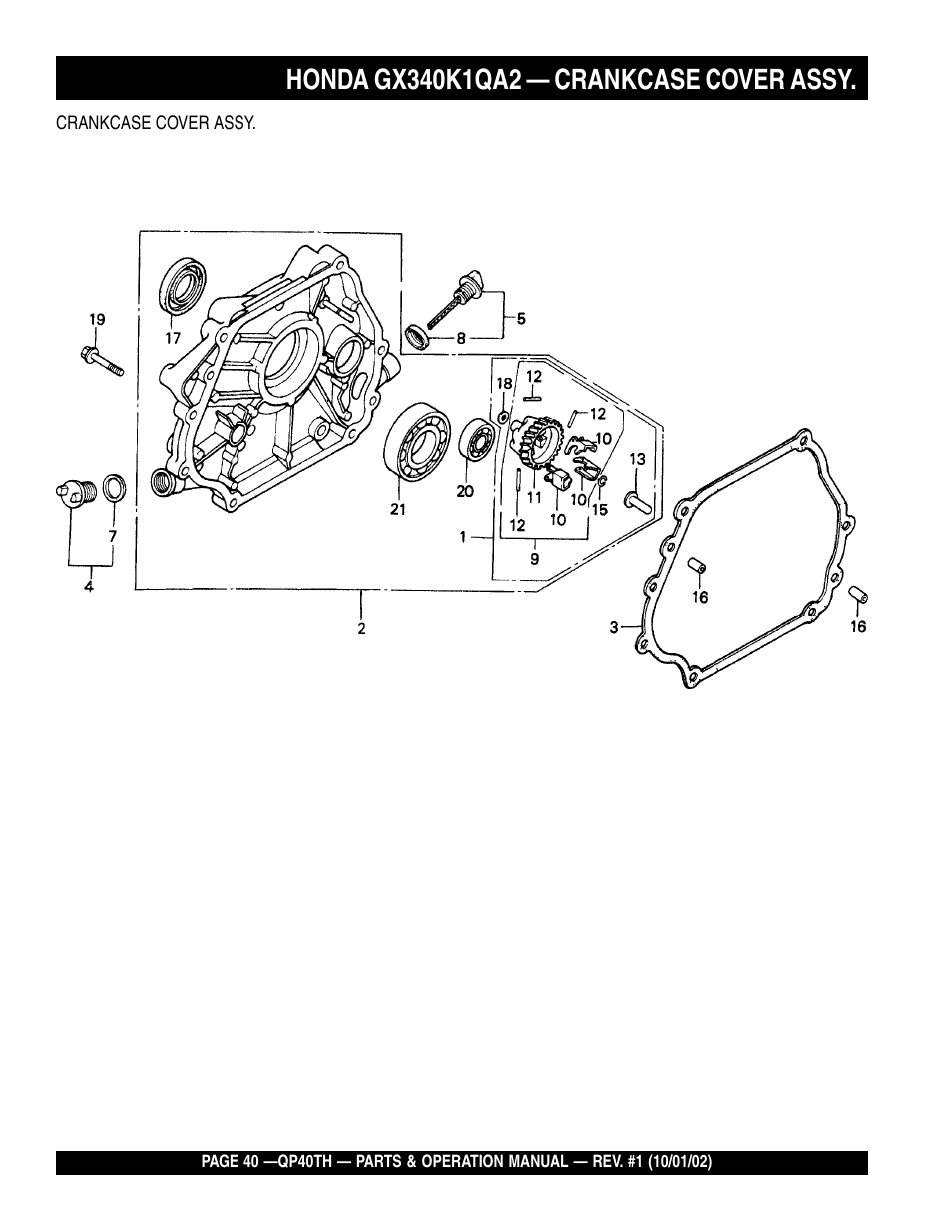 Multiquip GAS POWERED TRASH PUMP QP40TH User Manual | Page 40 / 70