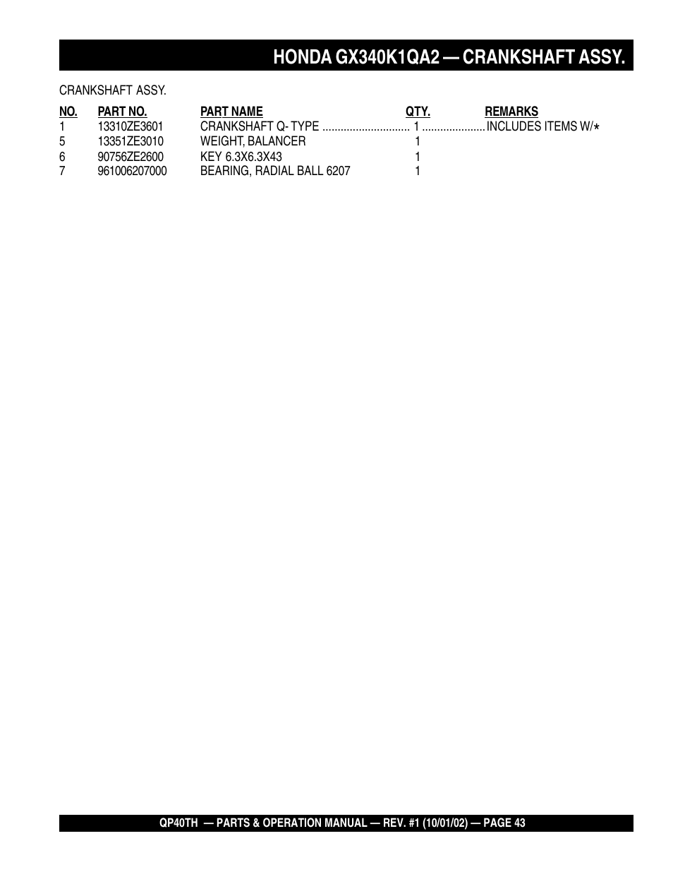 Multiquip GAS POWERED TRASH PUMP QP40TH User Manual | Page 43 / 70