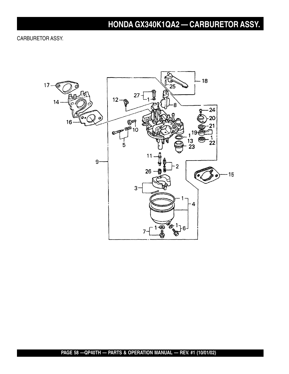 Multiquip GAS POWERED TRASH PUMP QP40TH User Manual | Page 58 / 70