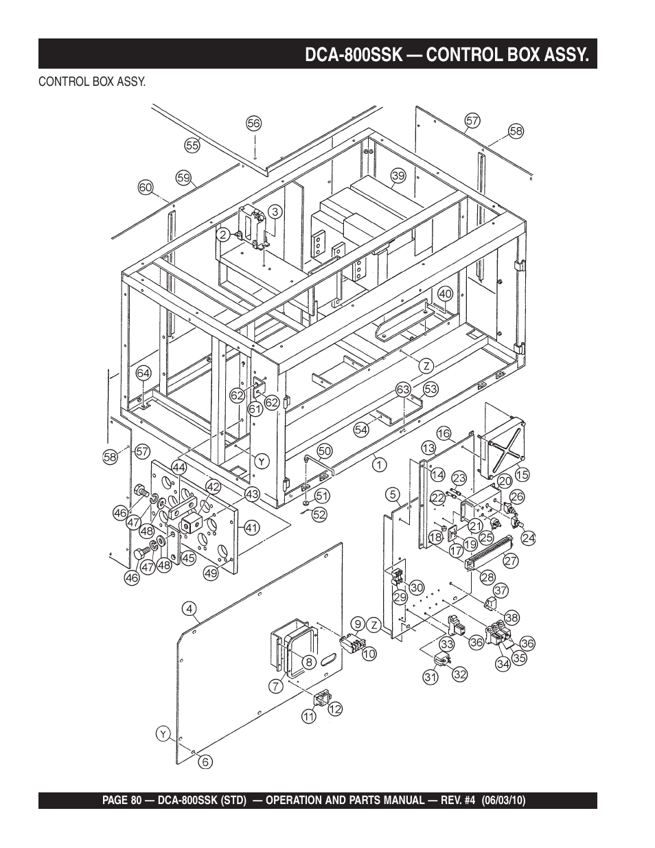 Dca-800ssk — control box assy | Multiquip Portabel Generator (Standard) DCA-800SSK User Manual | Page 80 / 120