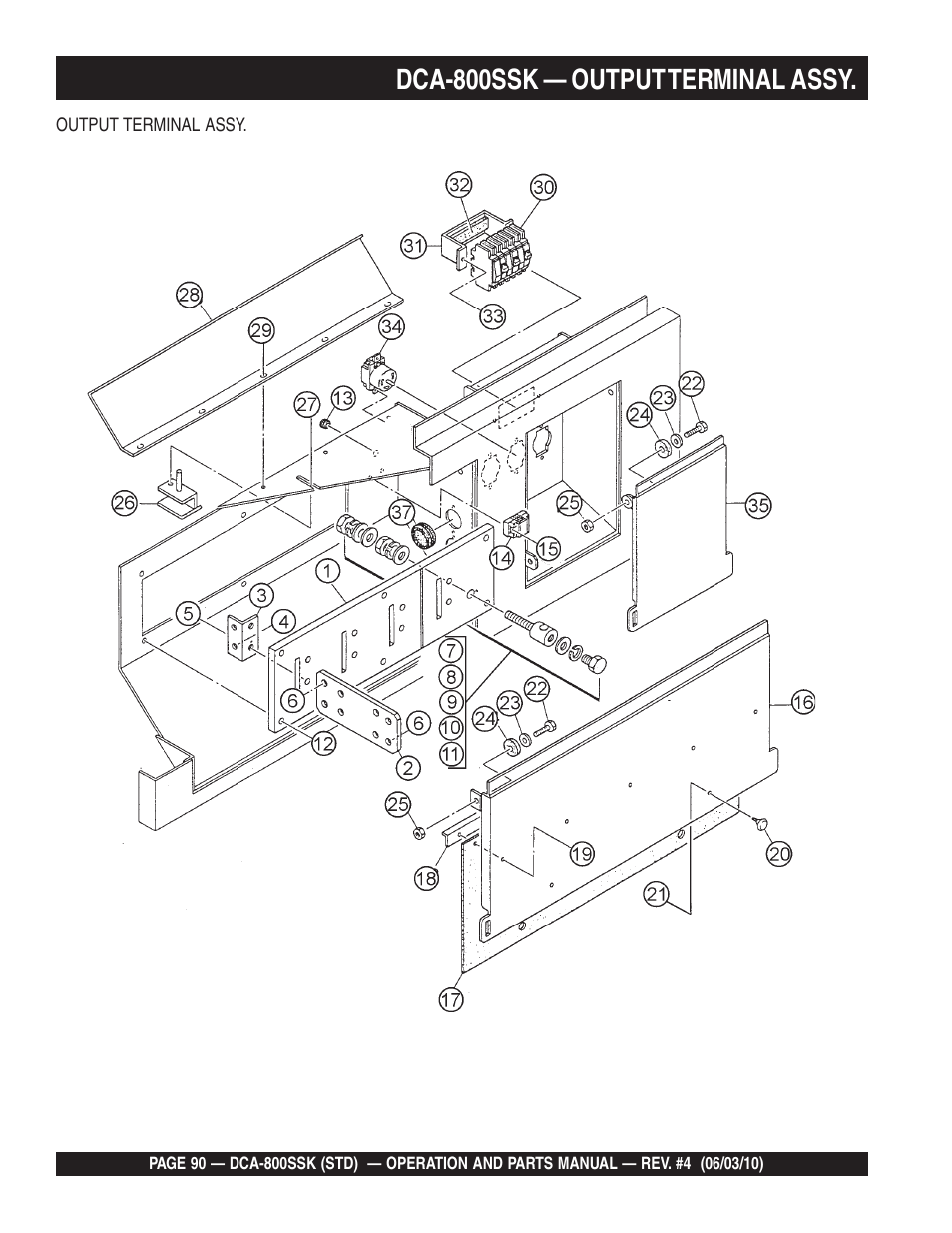 Dca-800ssk — output terminal assy | Multiquip Portabel Generator (Standard) DCA-800SSK User Manual | Page 90 / 120