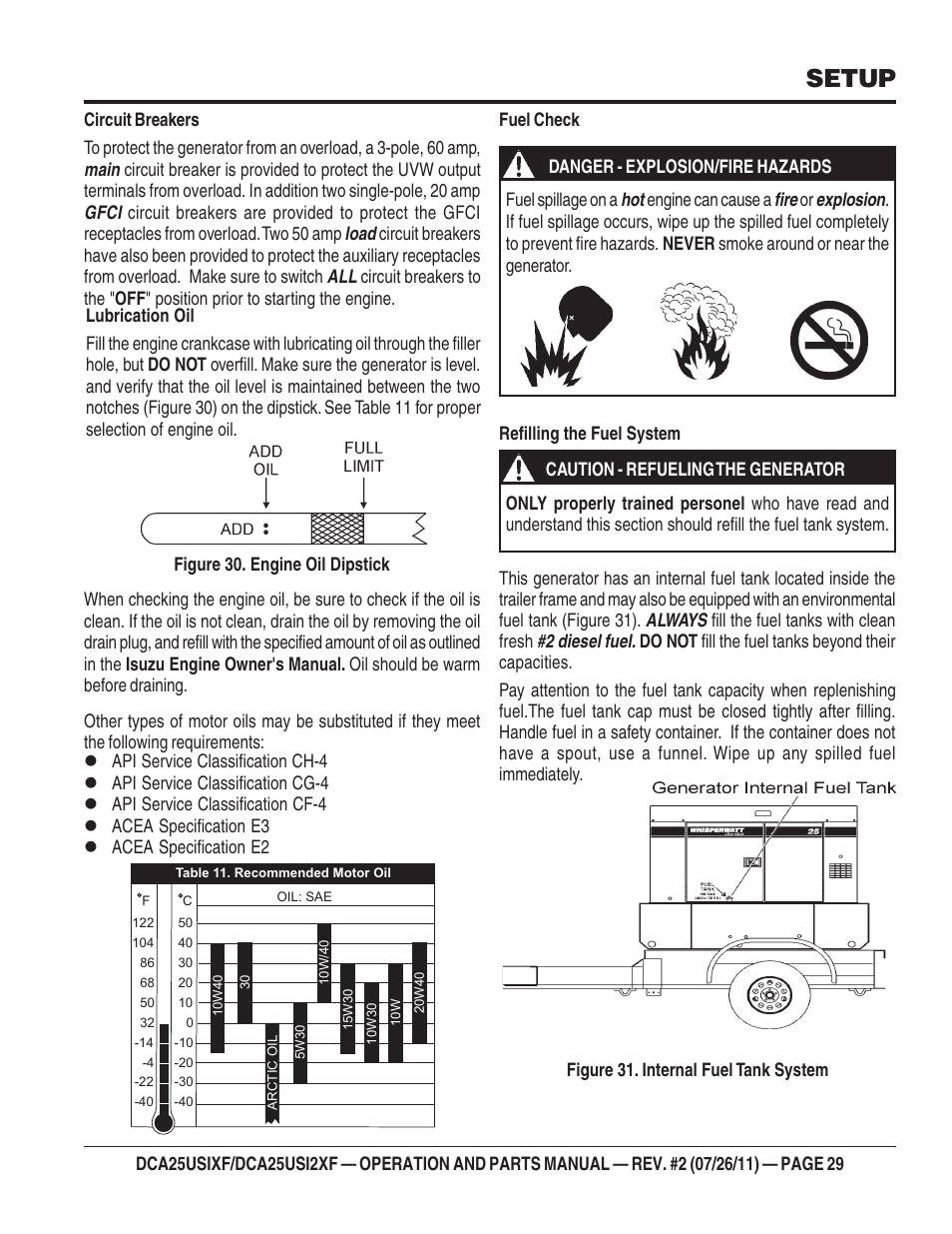 Setup | Multiquip MQ Power 60 Hz Generator DCA25USI2XF User Manual | Page 29 / 98