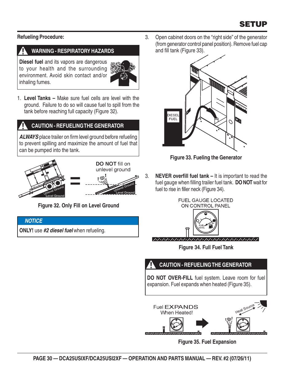 Setup | Multiquip MQ Power 60 Hz Generator DCA25USI2XF User Manual | Page 30 / 98