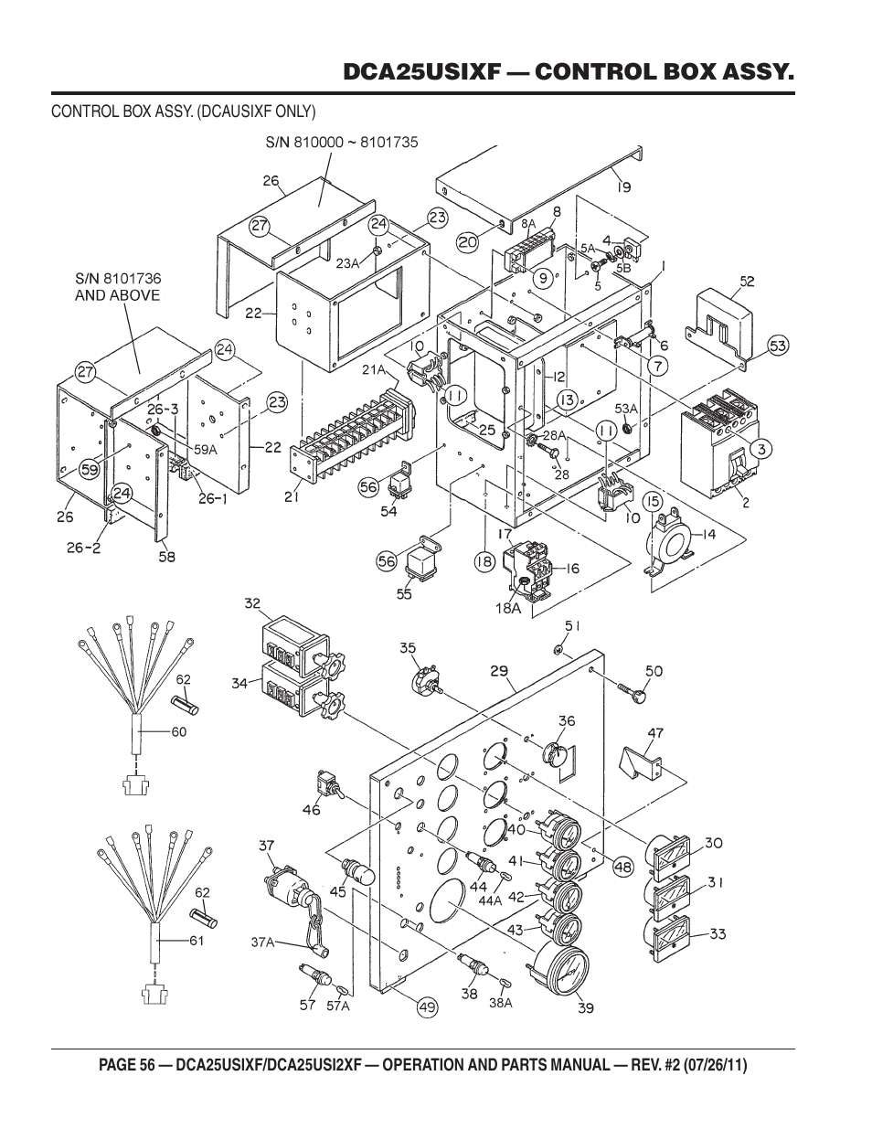 Dca25usixf — control box assy | Multiquip MQ Power 60 Hz Generator DCA25USI2XF User Manual | Page 56 / 98