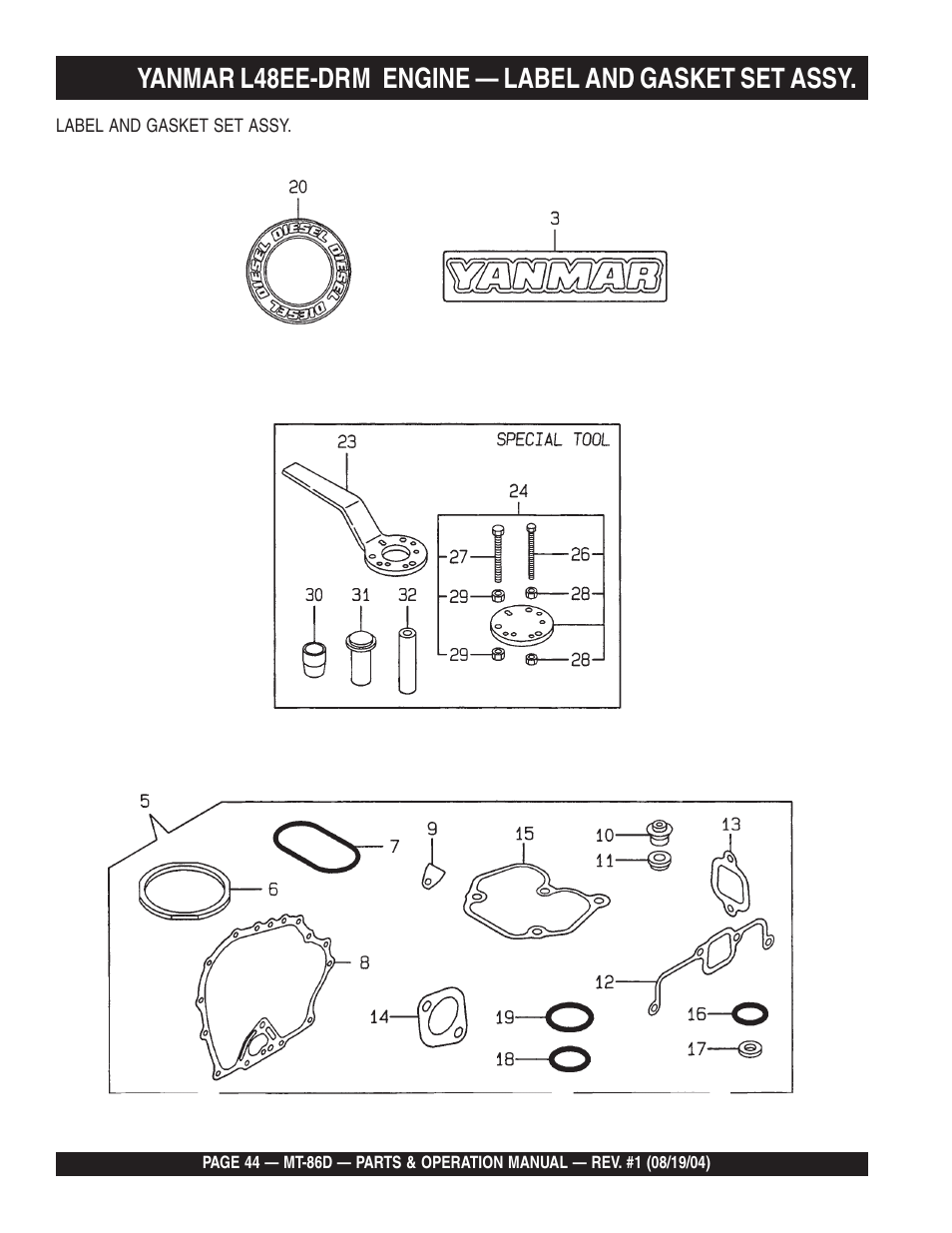 Multiquip Tamping Rammer Mikasa MT-86D User Manual | Page 44 / 50