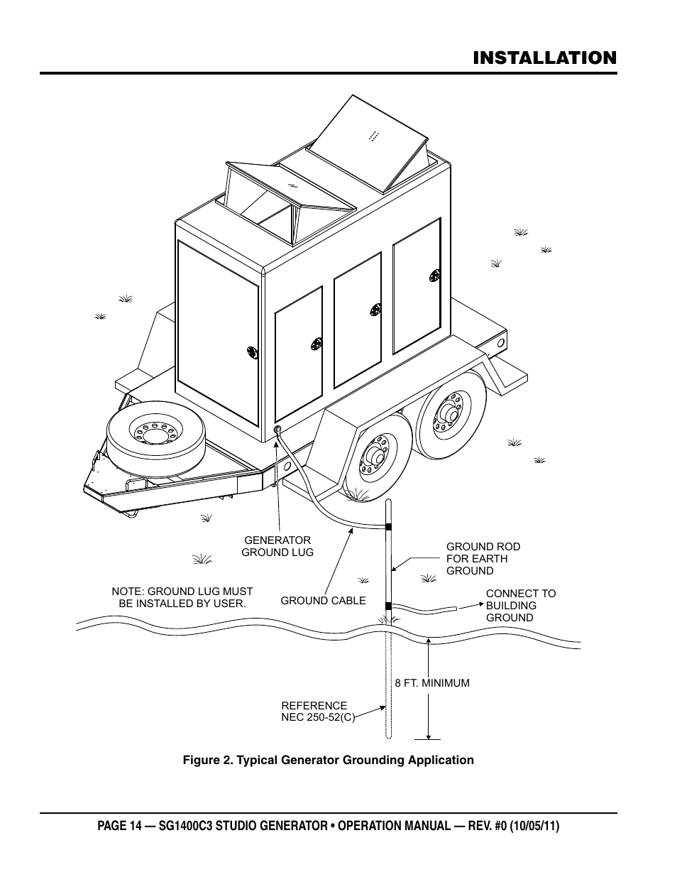 Installation | Multiquip MQ Power 3-Position Switch/Paralleling 1400 Amp Studio Generator SG1400C3 User Manual | Page 14 / 62