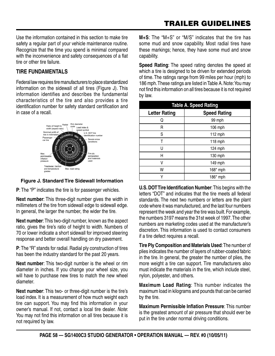 Trailer guidelines | Multiquip MQ Power 3-Position Switch/Paralleling 1400 Amp Studio Generator SG1400C3 User Manual | Page 58 / 62