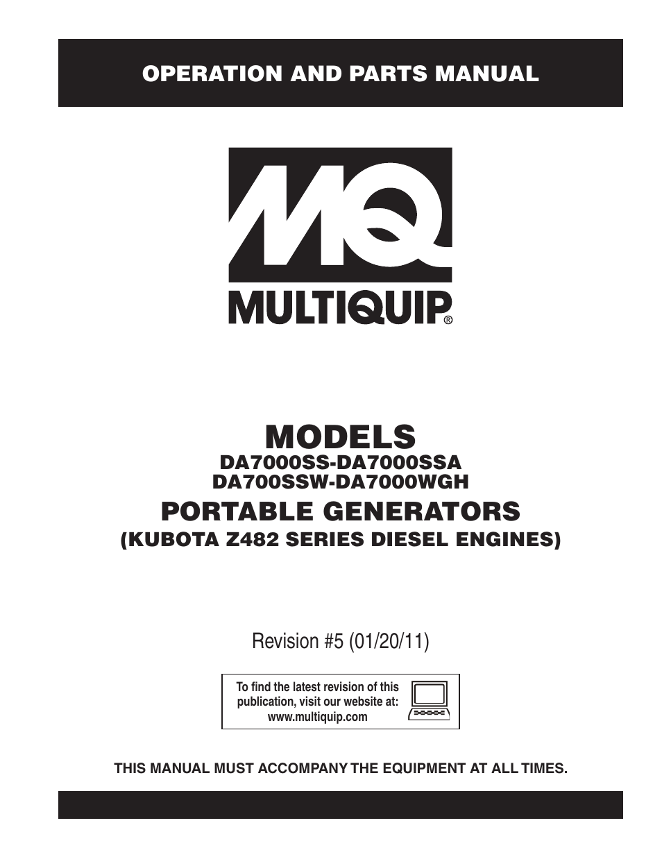 Multiquip DA700SSW User Manual | 172 pages