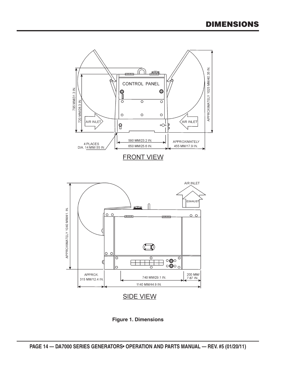 Dimensions | Multiquip DA700SSW User Manual | Page 14 / 172