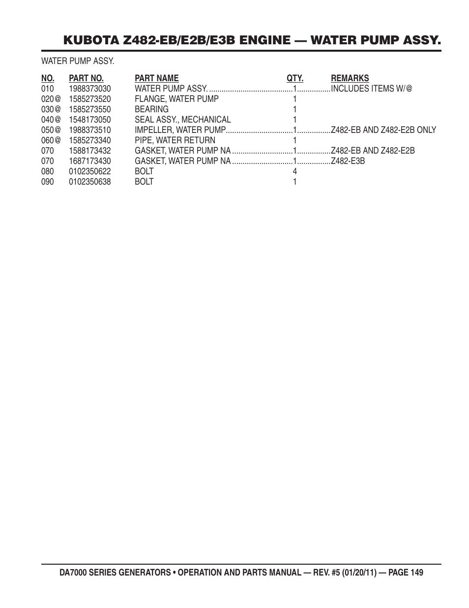 Multiquip DA700SSW User Manual | Page 149 / 172
