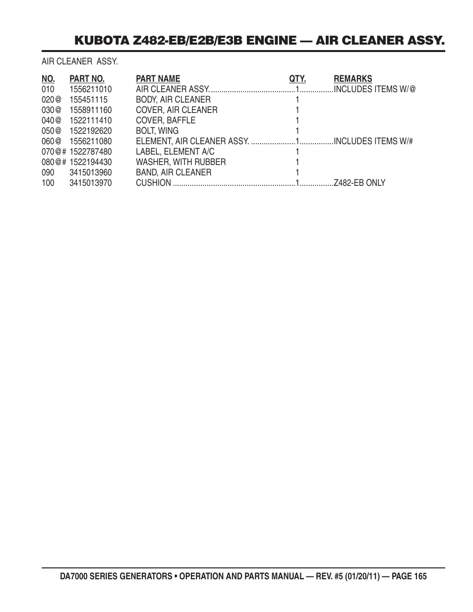 Multiquip DA700SSW User Manual | Page 165 / 172