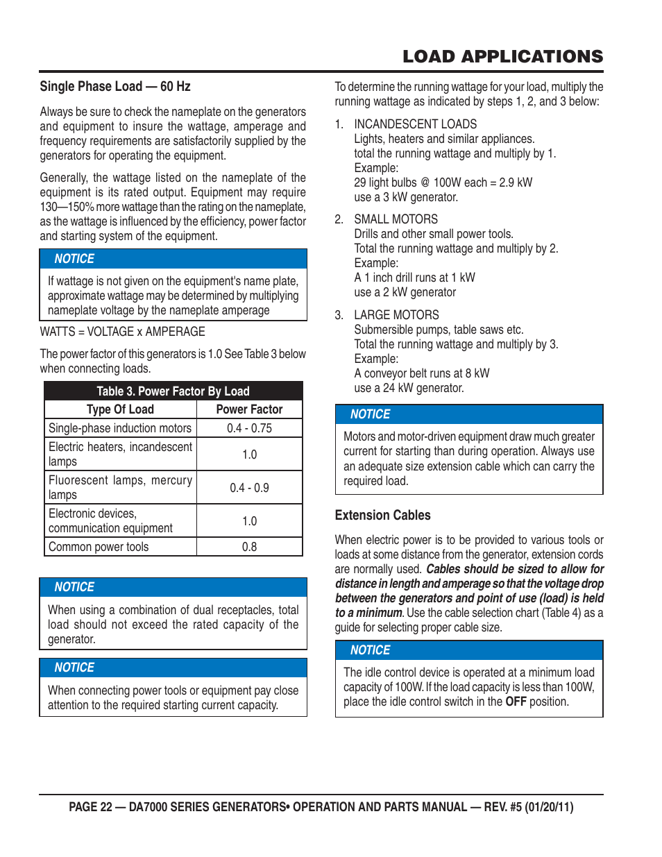 Load applications | Multiquip DA700SSW User Manual | Page 22 / 172