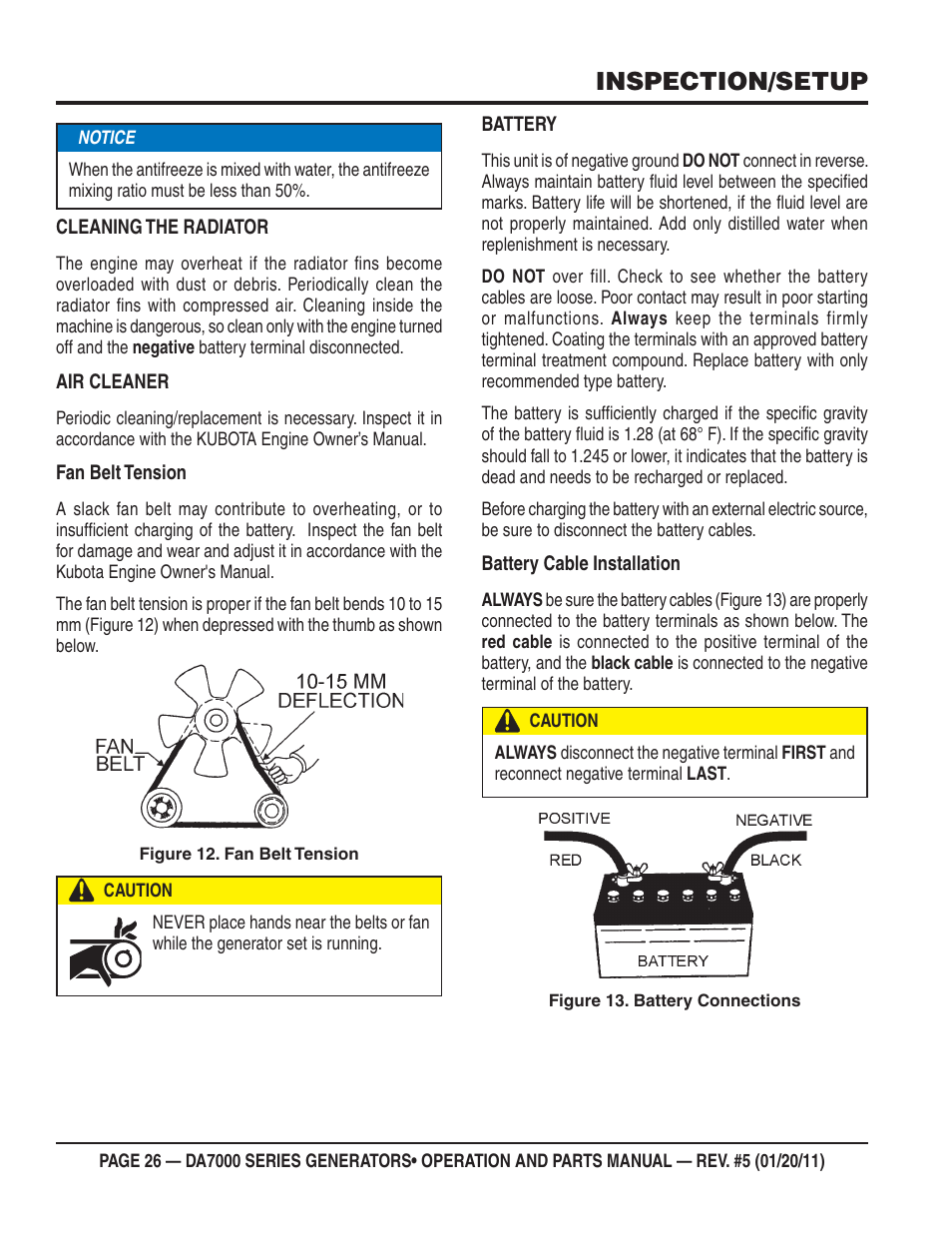 Inspection/setup | Multiquip DA700SSW User Manual | Page 26 / 172