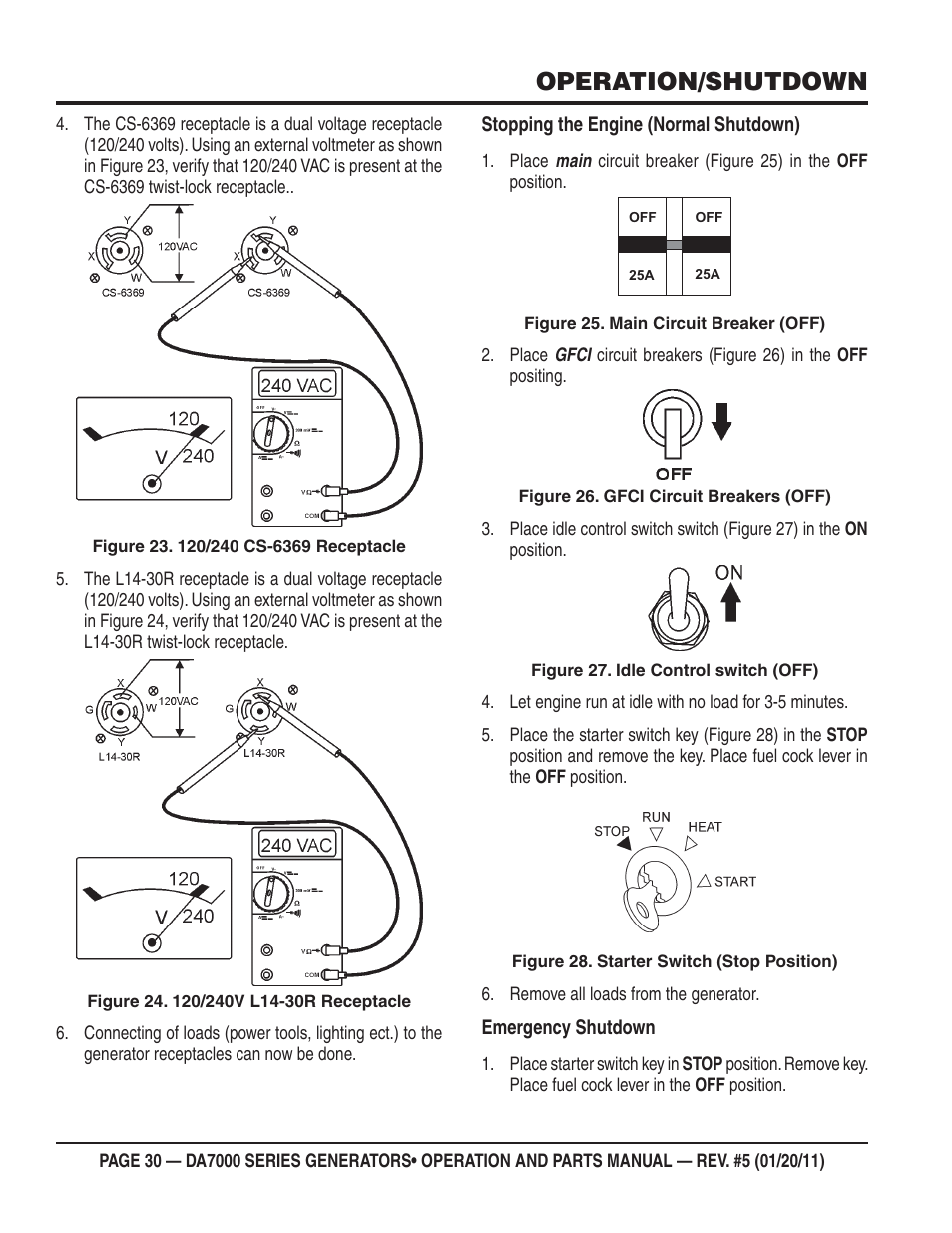 Operation/shutdown | Multiquip DA700SSW User Manual | Page 30 / 172