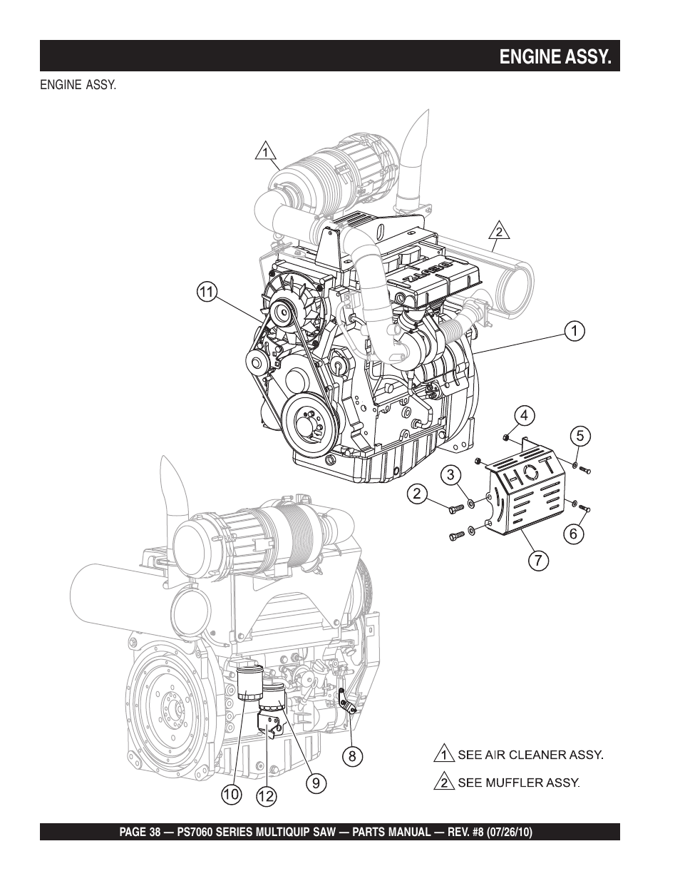 Engine assy | Multiquip Stay-Level Handlebar Pavement Saw PS706026 User Manual | Page 38 / 82