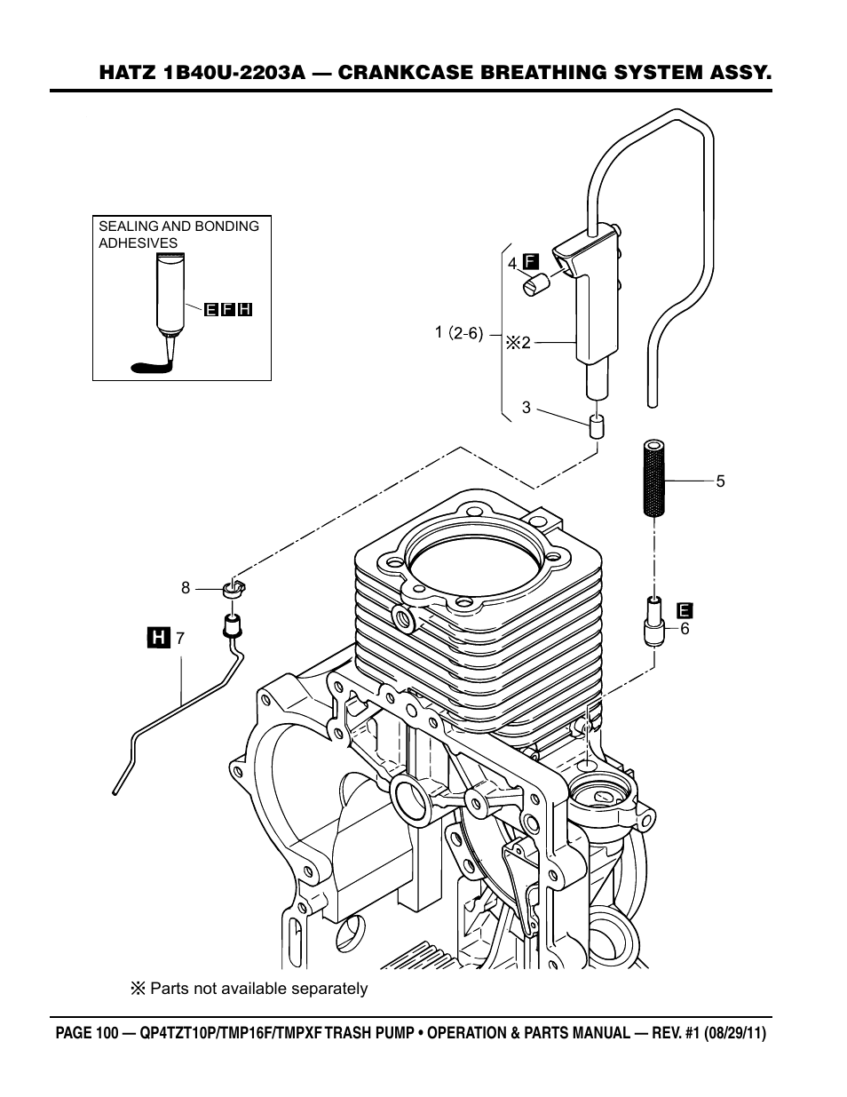 Multiquip TRASH PUMP (hatz 1B40u-2203a diesel engine) Qp4tZt10p User Manual | Page 100 / 118