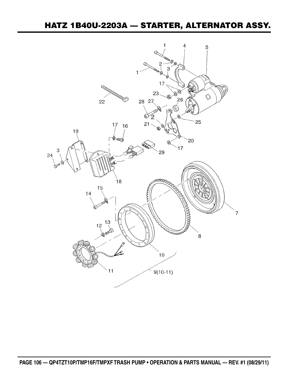 Multiquip TRASH PUMP (hatz 1B40u-2203a diesel engine) Qp4tZt10p User Manual | Page 106 / 118