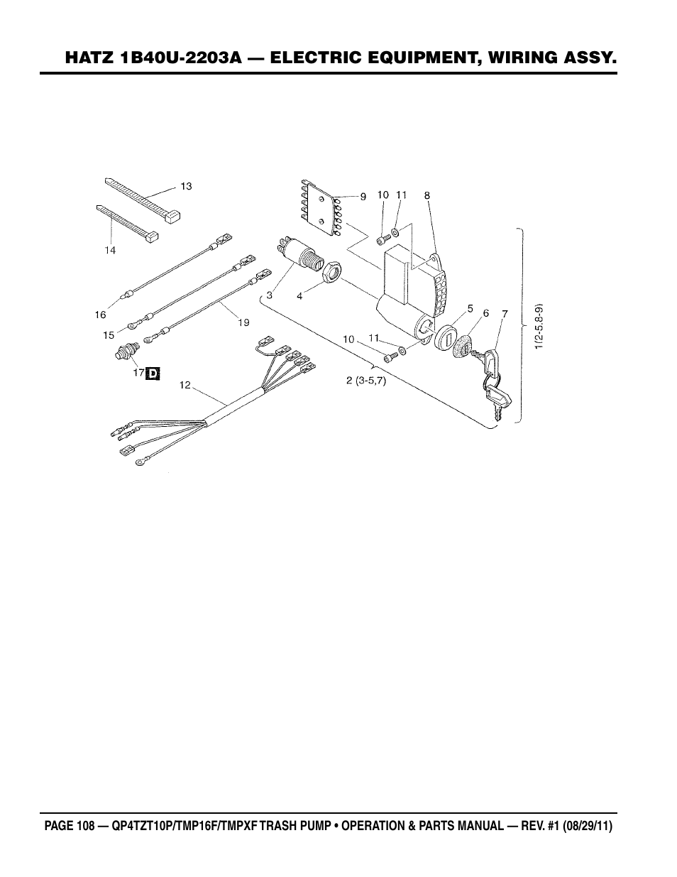 Multiquip TRASH PUMP (hatz 1B40u-2203a diesel engine) Qp4tZt10p User Manual | Page 108 / 118