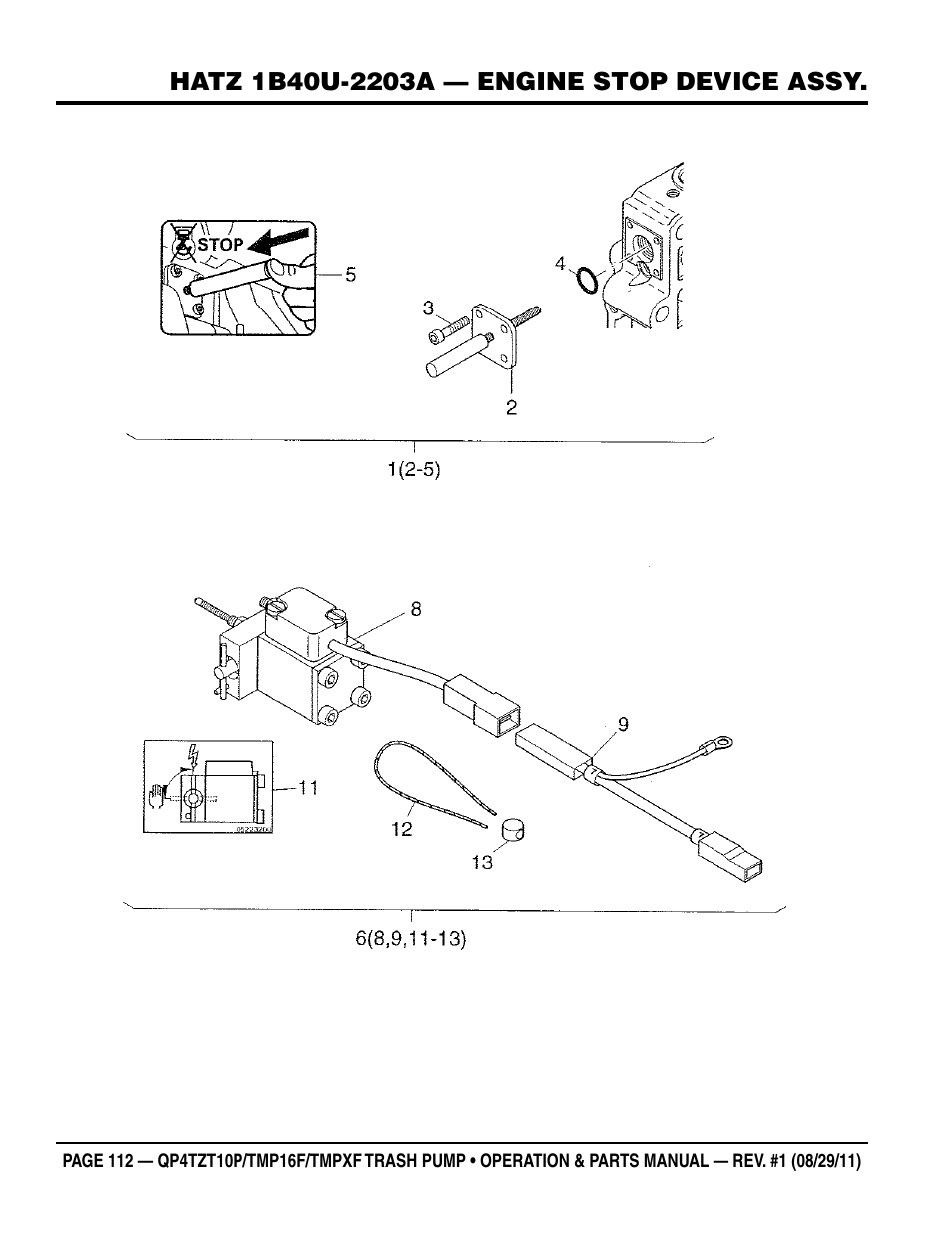 Multiquip TRASH PUMP (hatz 1B40u-2203a diesel engine) Qp4tZt10p User Manual | Page 112 / 118