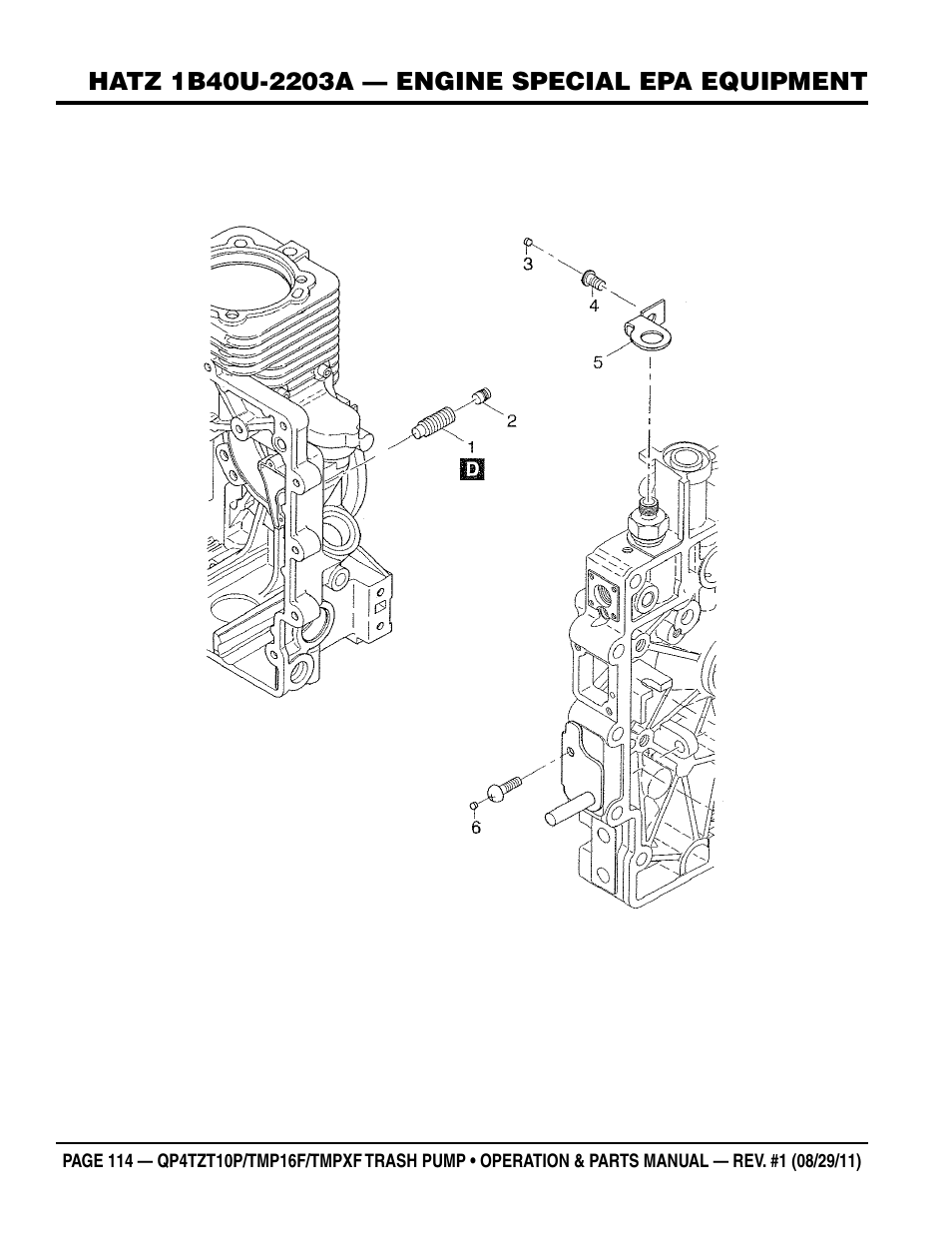Multiquip TRASH PUMP (hatz 1B40u-2203a diesel engine) Qp4tZt10p User Manual | Page 114 / 118
