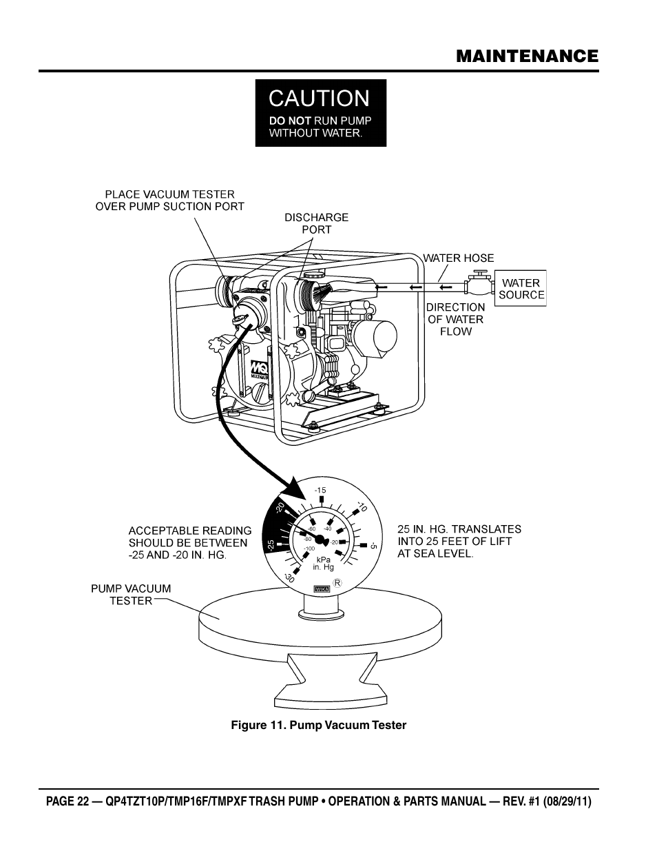Maintenance | Multiquip TRASH PUMP (hatz 1B40u-2203a diesel engine) Qp4tZt10p User Manual | Page 22 / 118