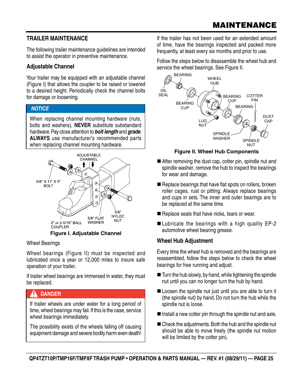 Maintenance | Multiquip TRASH PUMP (hatz 1B40u-2203a diesel engine) Qp4tZt10p User Manual | Page 25 / 118