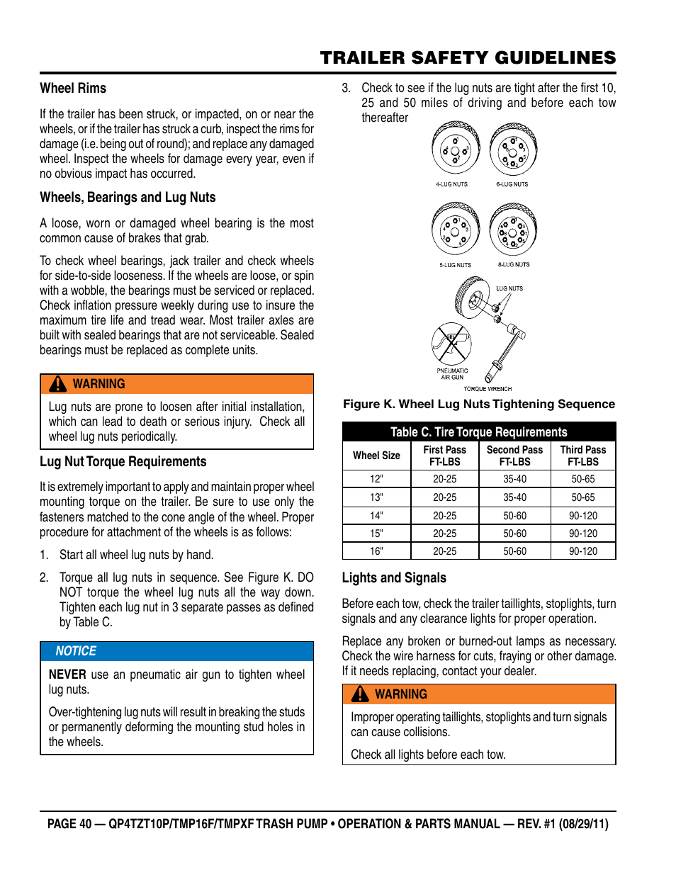 Trailer safety guidelines | Multiquip TRASH PUMP (hatz 1B40u-2203a diesel engine) Qp4tZt10p User Manual | Page 40 / 118