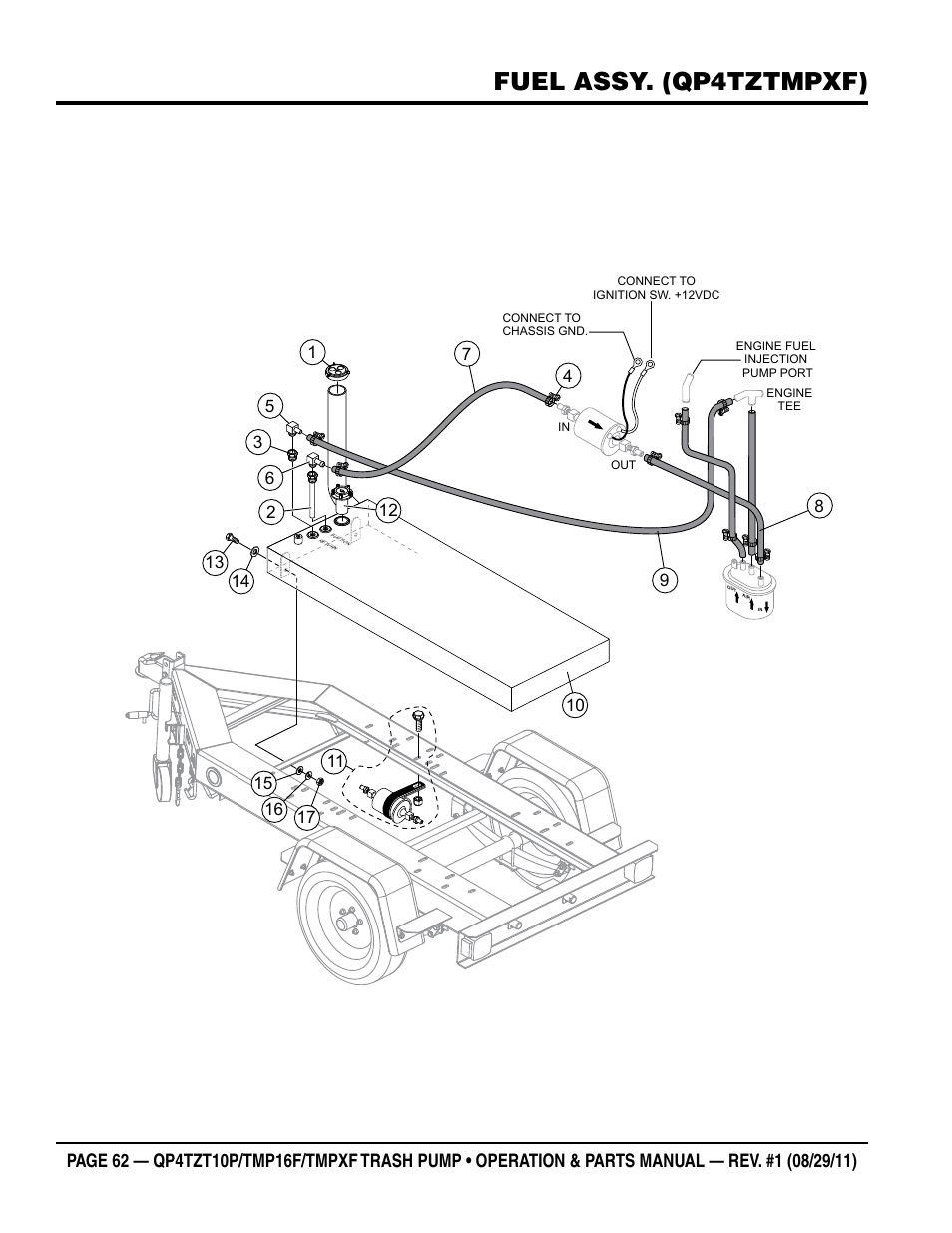 Fuel assy. (qp4tztmpxf) | Multiquip TRASH PUMP (hatz 1B40u-2203a diesel engine) Qp4tZt10p User Manual | Page 62 / 118