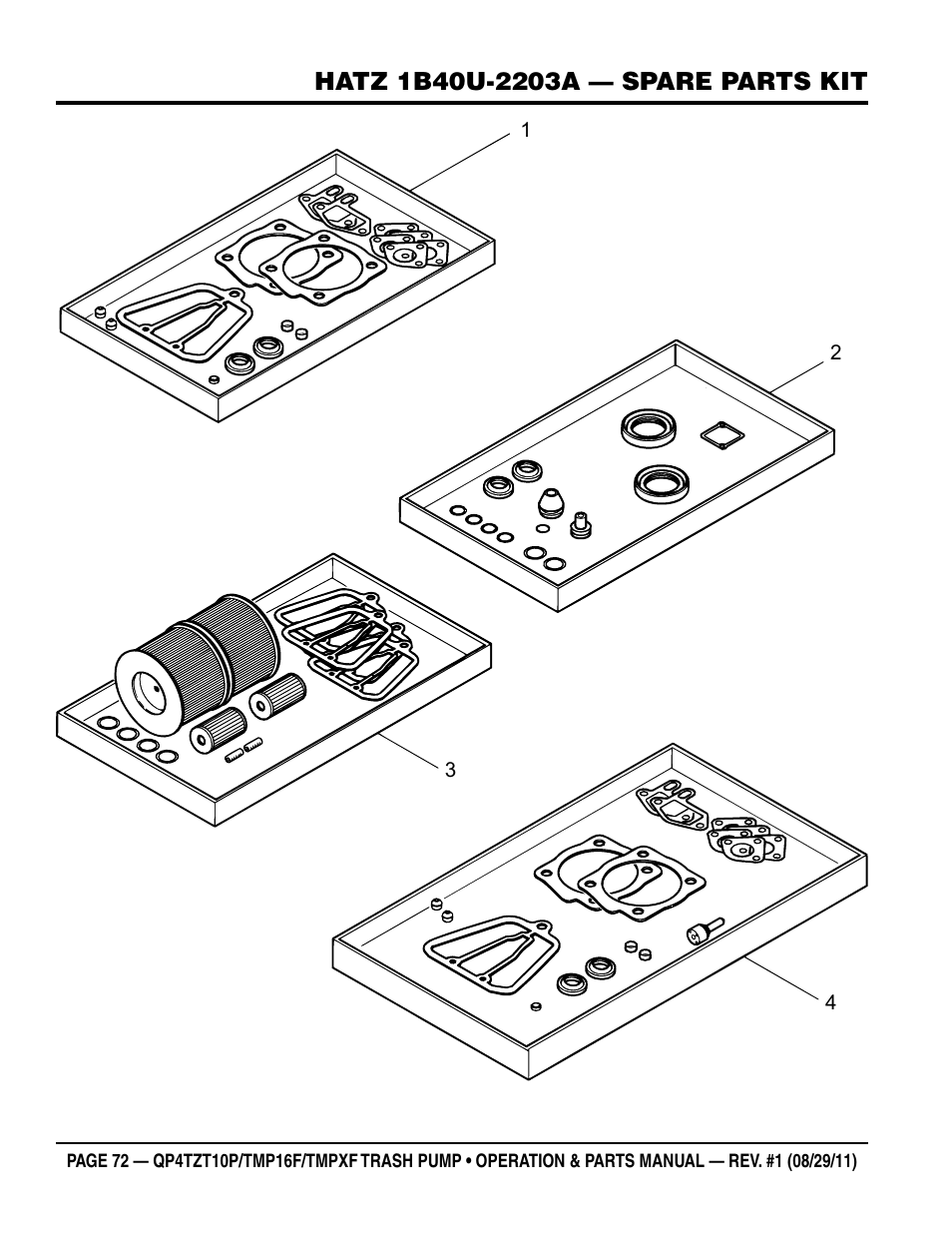 Multiquip TRASH PUMP (hatz 1B40u-2203a diesel engine) Qp4tZt10p User Manual | Page 72 / 118
