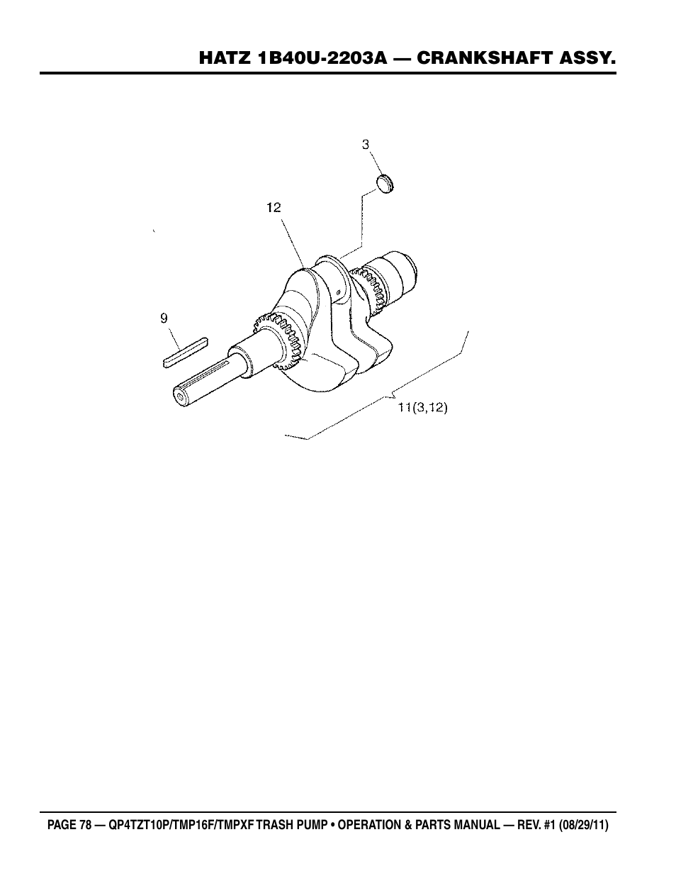 Multiquip TRASH PUMP (hatz 1B40u-2203a diesel engine) Qp4tZt10p User Manual | Page 78 / 118