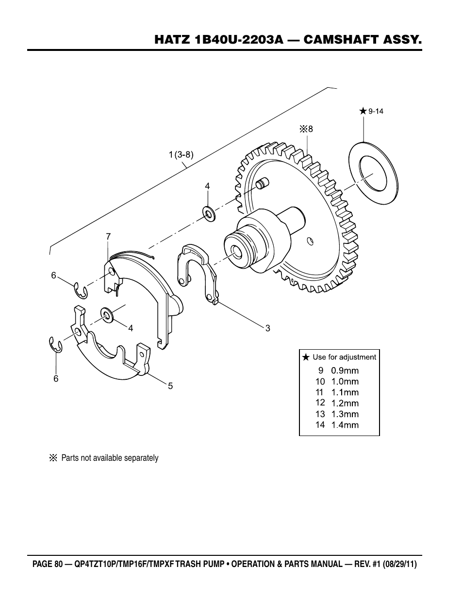 Multiquip TRASH PUMP (hatz 1B40u-2203a diesel engine) Qp4tZt10p User Manual | Page 80 / 118