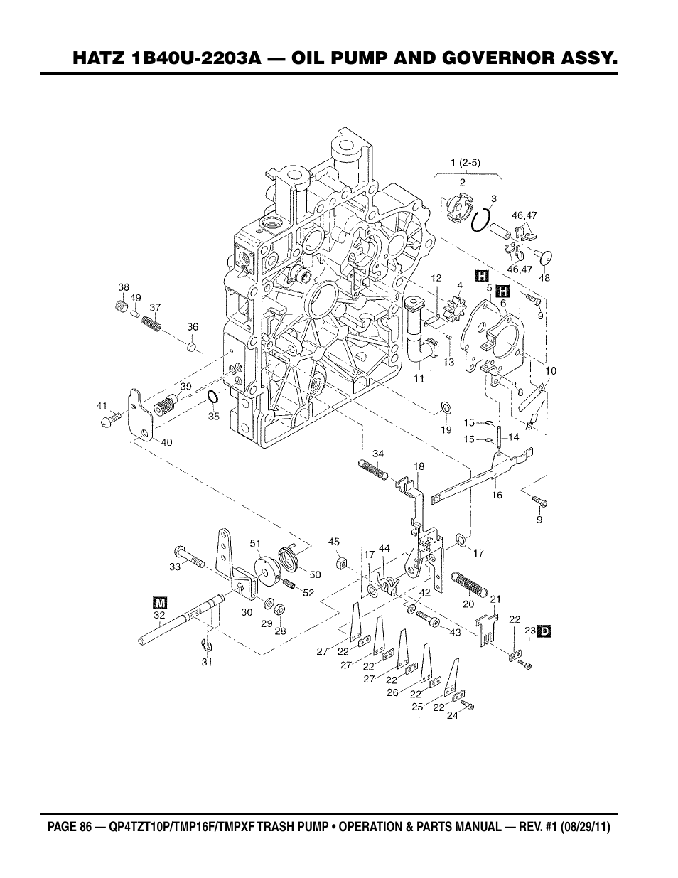Multiquip TRASH PUMP (hatz 1B40u-2203a diesel engine) Qp4tZt10p User Manual | Page 86 / 118