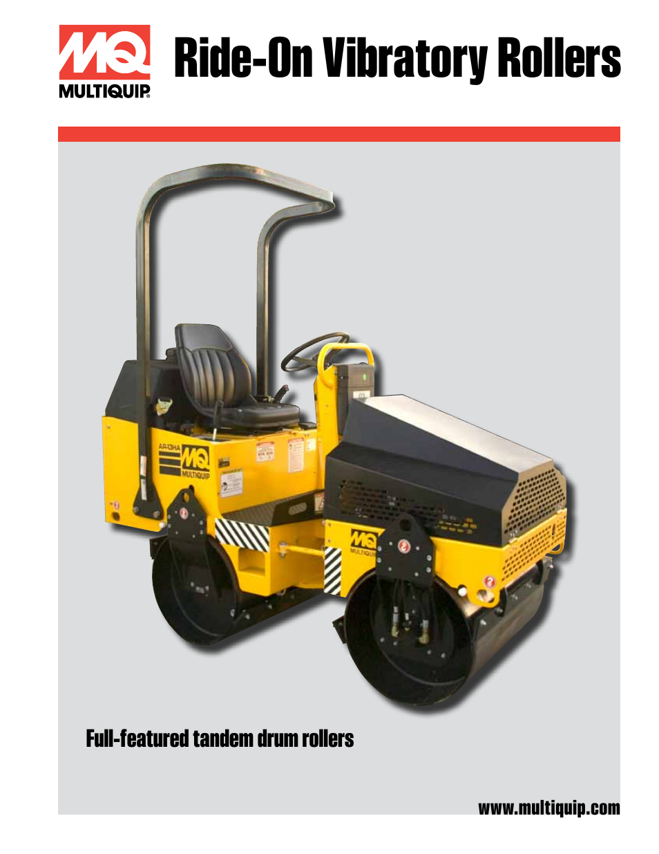 Multiquip Ride-On Vibratory Rollers Full-featured tandem drum rollers AR13HAR/DR User Manual | 4 pages