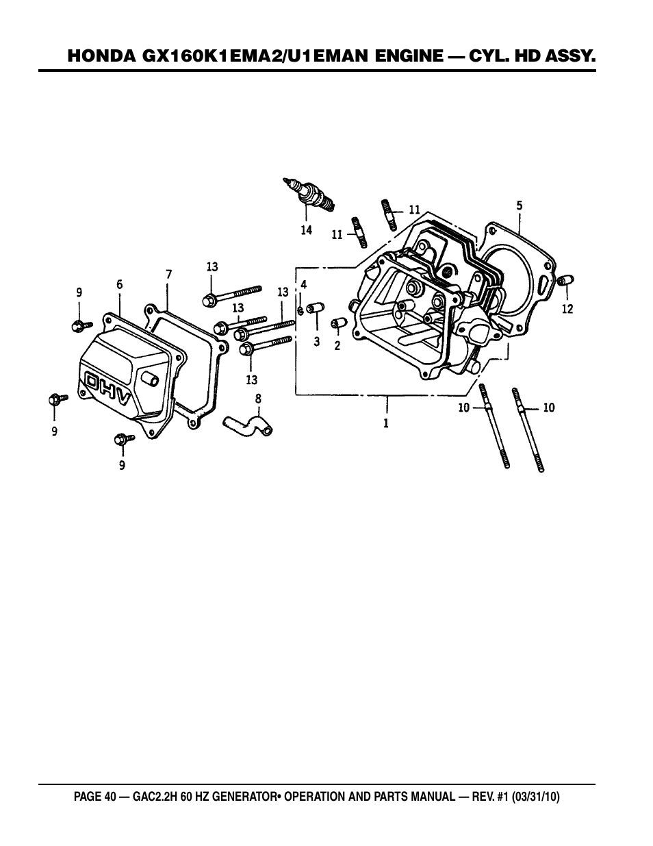Multiquip Portable Generator (Honda GX160 Gasoline Engine) GAC2.2H User Manual | Page 40 / 74