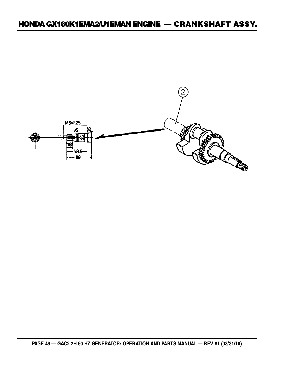 Multiquip Portable Generator (Honda GX160 Gasoline Engine) GAC2.2H User Manual | Page 46 / 74
