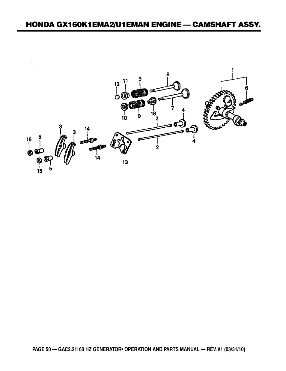 Multiquip Portable Generator (Honda GX160 Gasoline Engine) GAC2.2H User Manual | Page 50 / 74