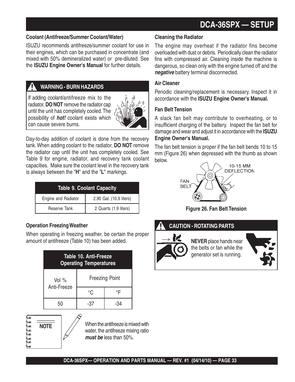 Dca-36spx — setup | Multiquip MQ Power Whisperwatt Series DCA-36SPX User Manual | Page 33 / 84