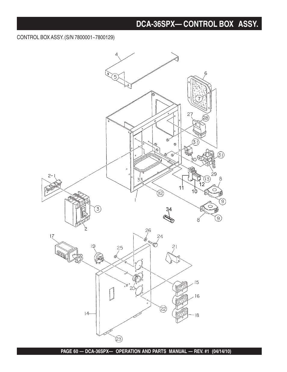 Dca-36spx— control box assy | Multiquip MQ Power Whisperwatt Series DCA-36SPX User Manual | Page 60 / 84