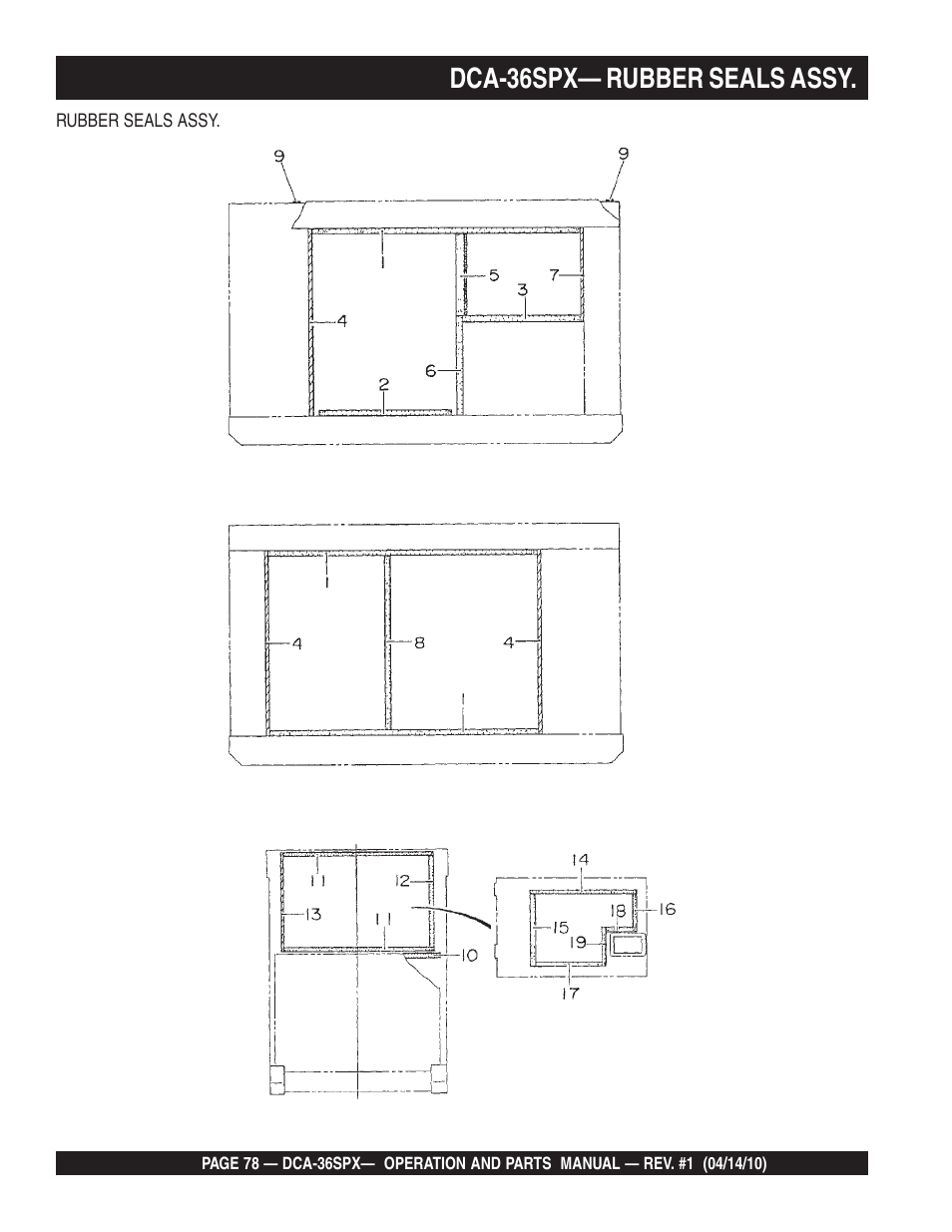 Dca-36spx— rubber seals assy | Multiquip MQ Power Whisperwatt Series DCA-36SPX User Manual | Page 78 / 84