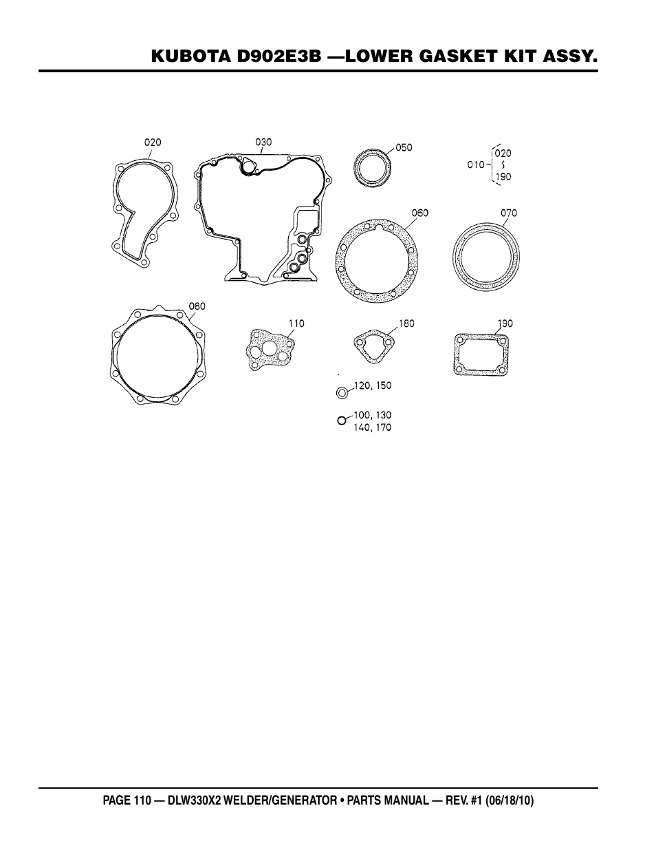 Multiquip  WElDEr/gEnEratOr (KuBOta D902E3BWDDE2 DIEsEl EngInE) DlW330X2 User Manual | Page 110 / 118