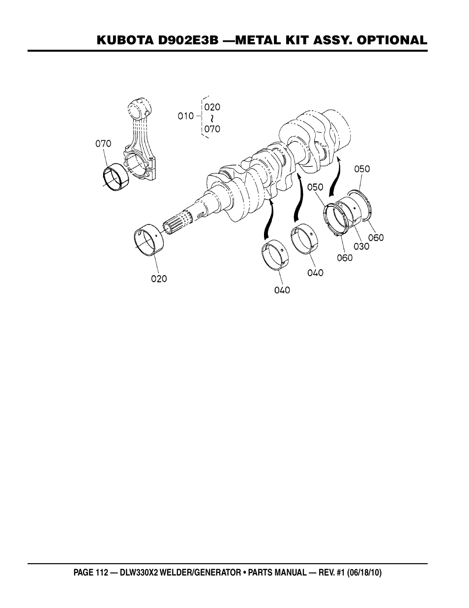 Multiquip  WElDEr/gEnEratOr (KuBOta D902E3BWDDE2 DIEsEl EngInE) DlW330X2 User Manual | Page 112 / 118