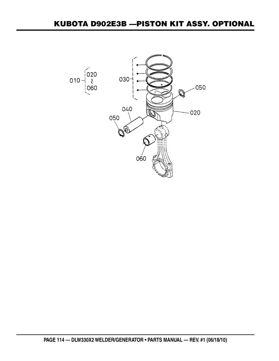 Multiquip  WElDEr/gEnEratOr (KuBOta D902E3BWDDE2 DIEsEl EngInE) DlW330X2 User Manual | Page 114 / 118