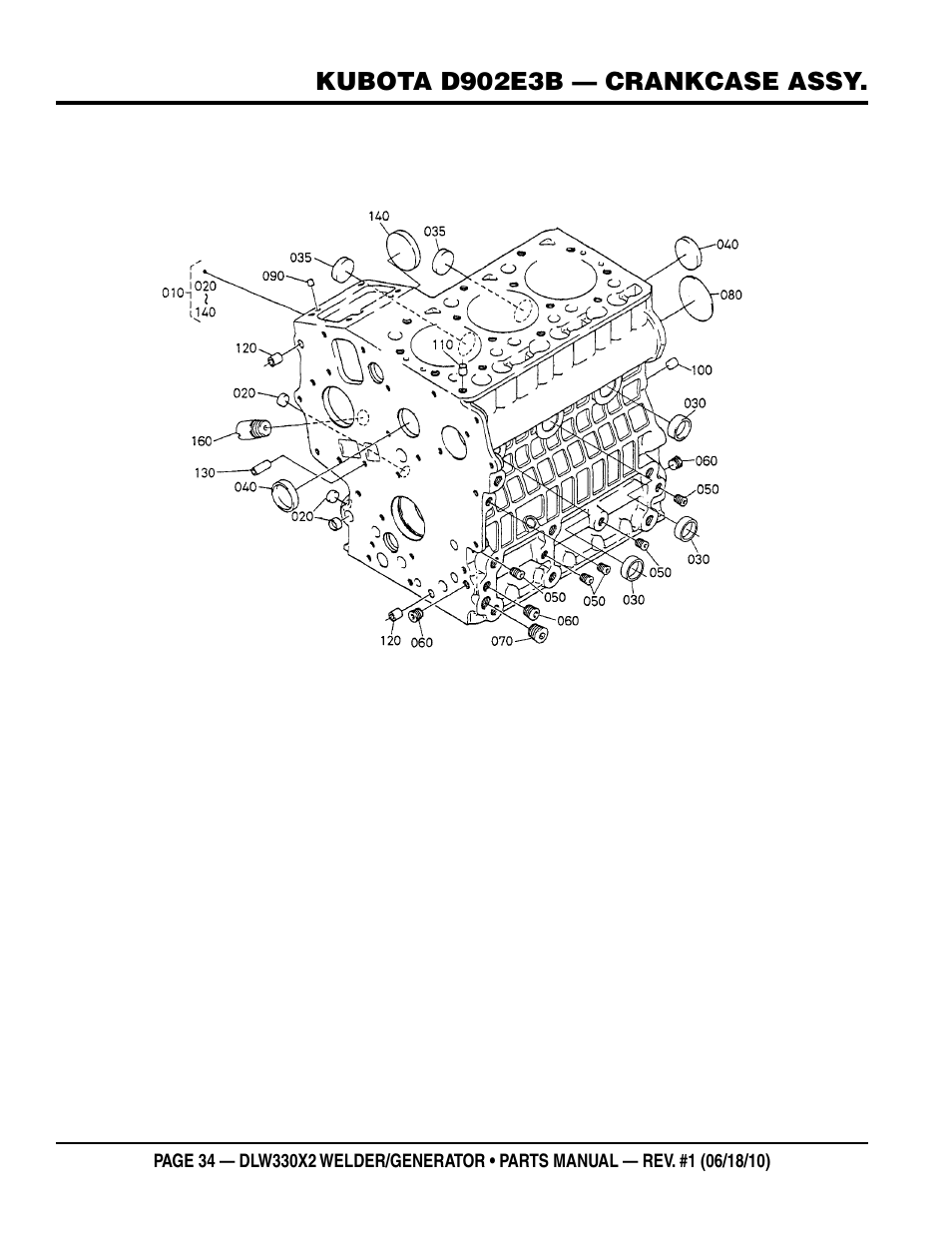 Multiquip  WElDEr/gEnEratOr (KuBOta D902E3BWDDE2 DIEsEl EngInE) DlW330X2 User Manual | Page 34 / 118