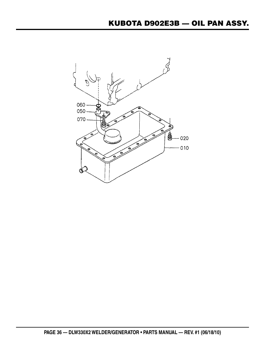 Multiquip  WElDEr/gEnEratOr (KuBOta D902E3BWDDE2 DIEsEl EngInE) DlW330X2 User Manual | Page 36 / 118