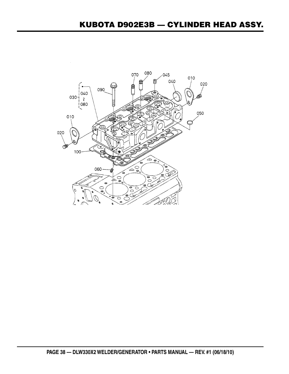 Multiquip  WElDEr/gEnEratOr (KuBOta D902E3BWDDE2 DIEsEl EngInE) DlW330X2 User Manual | Page 38 / 118